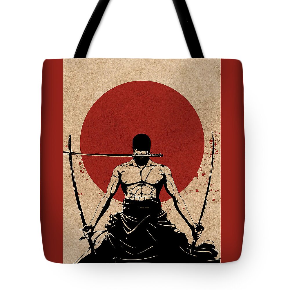 Zoro One Piece Anime Tote Bag by Ihab Design - Pixels