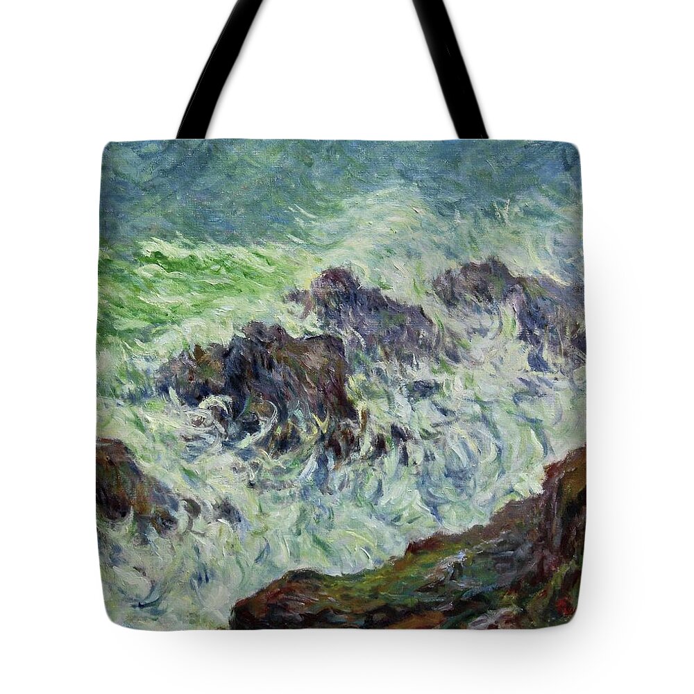 Heavy Tote Bag featuring the painting Heavy weather by Pierre Dijk