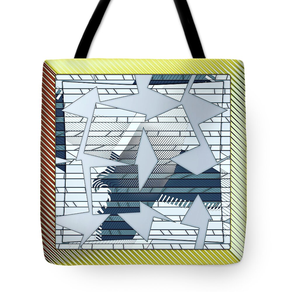 Yellow Tote Bag featuring the digital art # 43 by Marko Sabotin