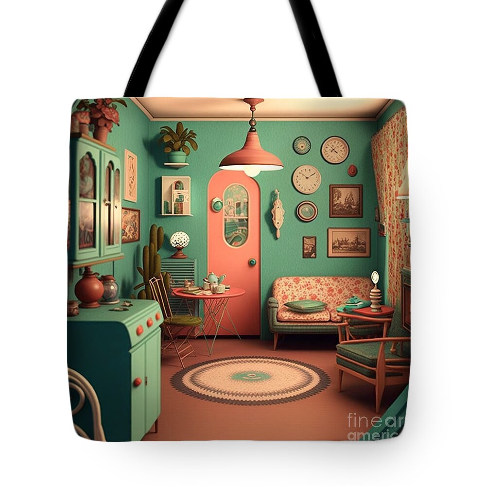 50s Kitsch Tote Bag featuring the mixed media 50s Kitsch by Jay Schankman
