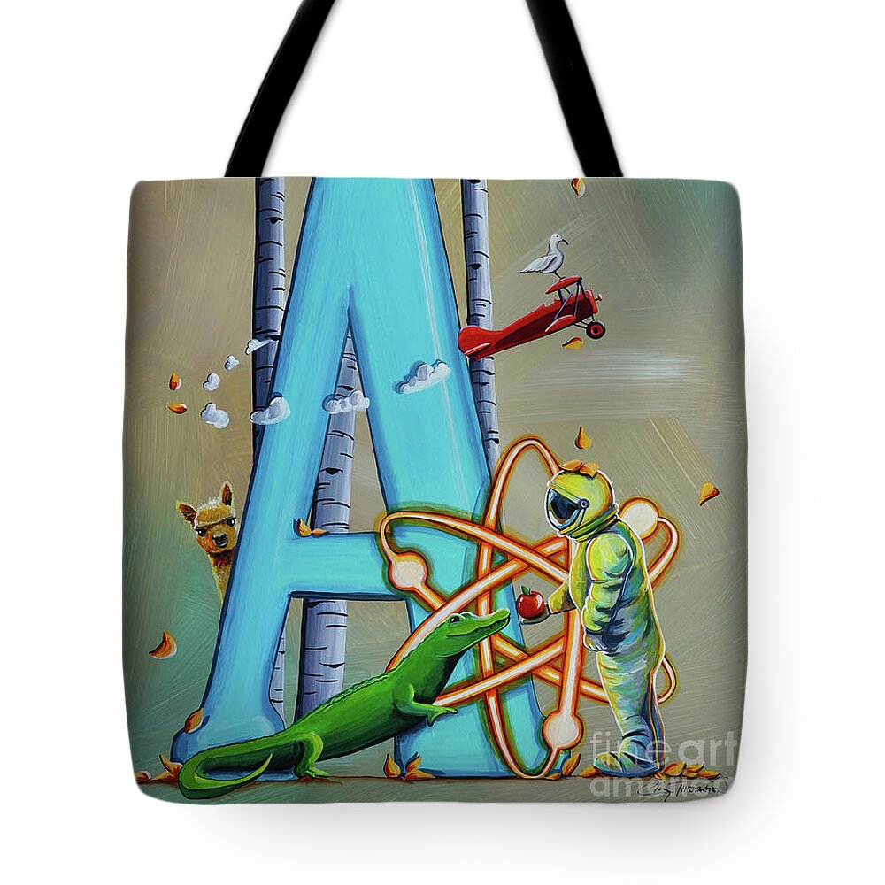 Letter Tote Bag featuring the painting A is For #1 by Cindy Thornton