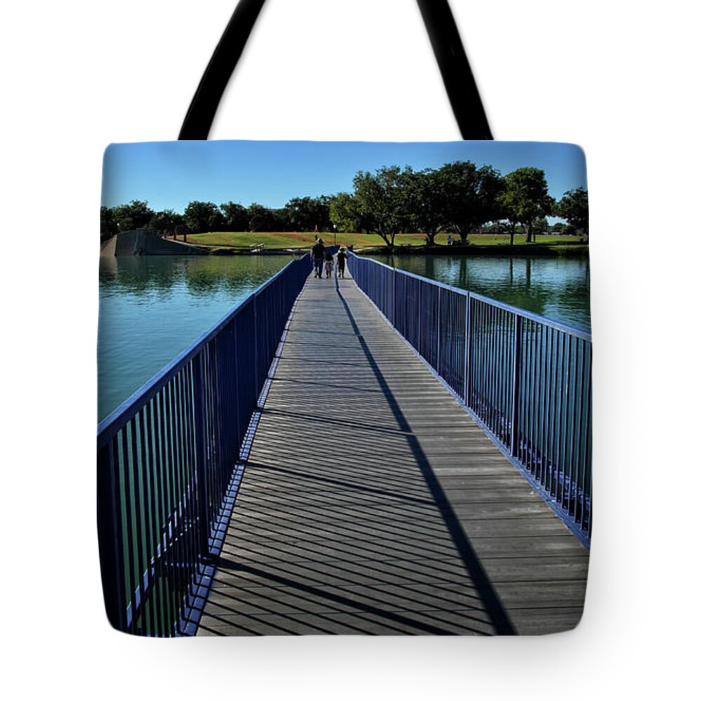 Bridge Tote Bag featuring the photograph A Stroll Across the Pecos #1 by George Taylor