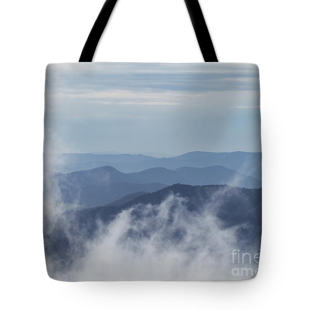 Mountain Tote Bag featuring the photograph Above the Clouds #1 by Linda Lees