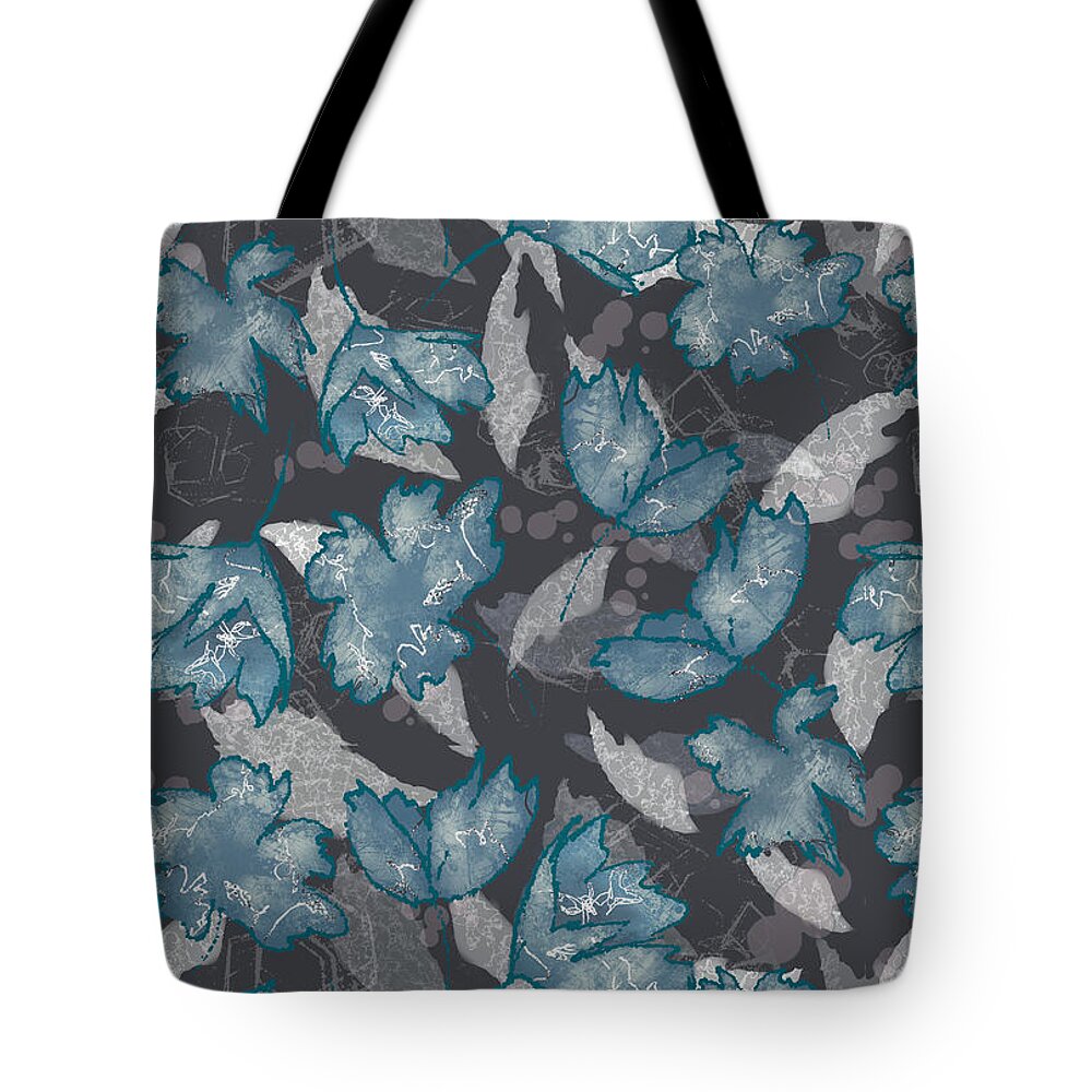 Scribble Tote Bag featuring the digital art Abstract Scribble Floral #1 by Sand And Chi