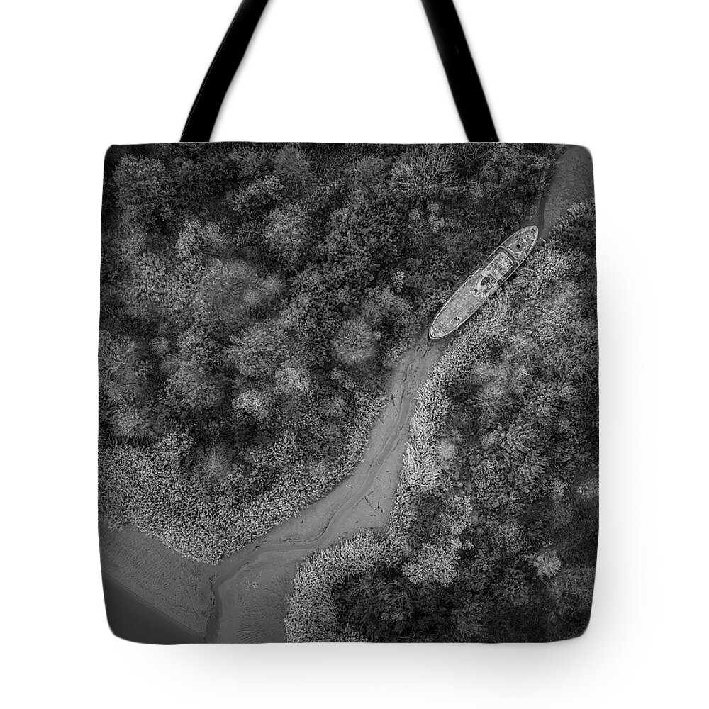 New Jersey Tote Bag featuring the photograph Aground in NJ During Low Tide #1 by Susan Candelario