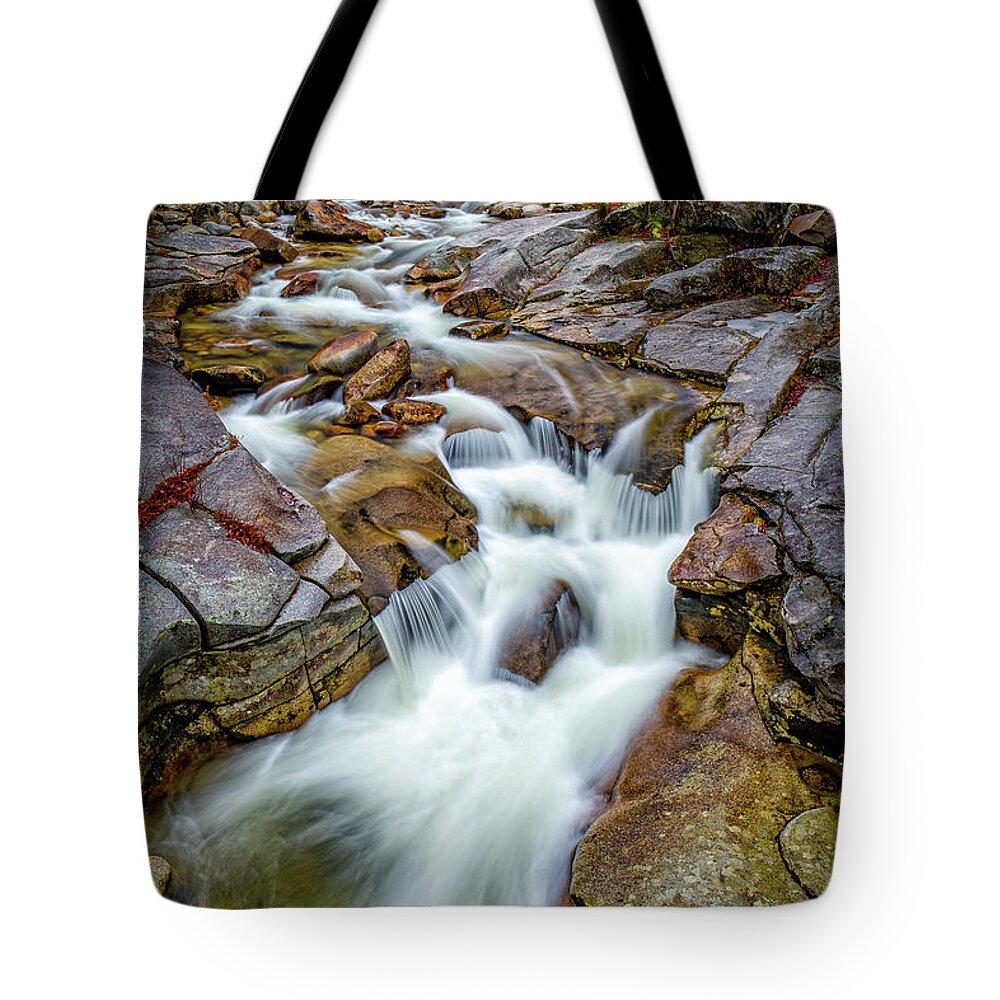 New Hampshire Tote Bag featuring the photograph Ammonoosuc Cascade by Jeff Sinon