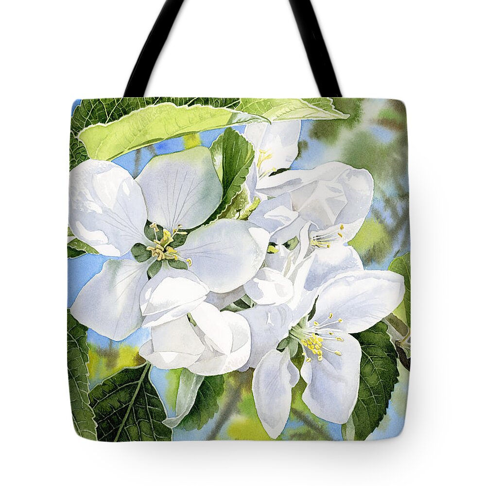 Apple Blossoms Tote Bag featuring the painting Apple Blossoms by Espero Art