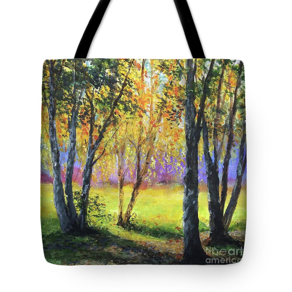 Lizzy Forrester Tote Bag featuring the painting As I see it... by Lizzy Forrester
