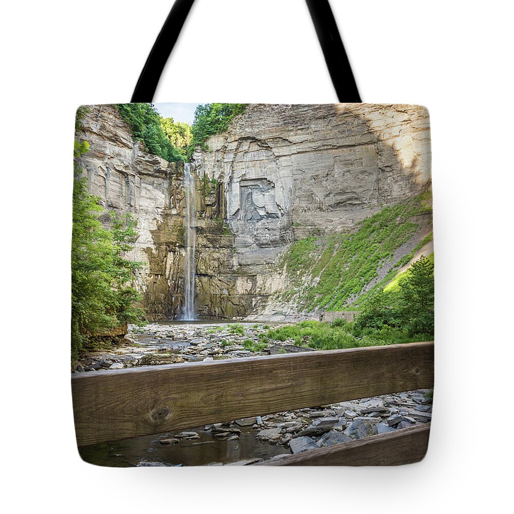 Taughannock Falls Tote Bag featuring the photograph At the End #1 by Kristopher Schoenleber