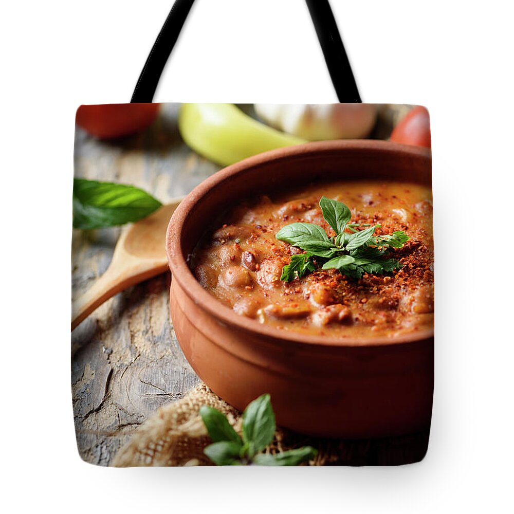 Beans Tote Bag featuring the photograph Baked Beans #1 by Jelena Jovanovic
