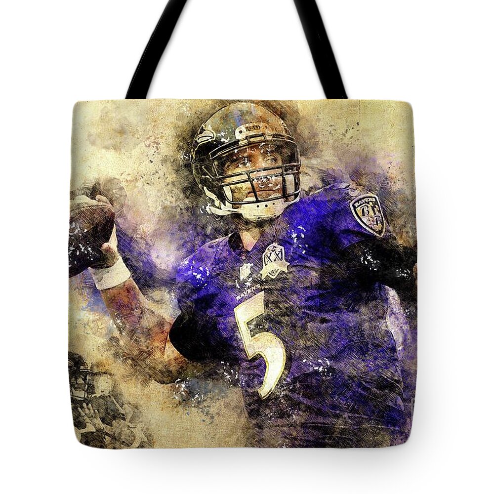 Baltimore Ravens NFL American Football Team,Baltimore Ravens Player,Sports  Posters for Sports Fans Tote Bag by Drawspots Illustrations - Instaprints