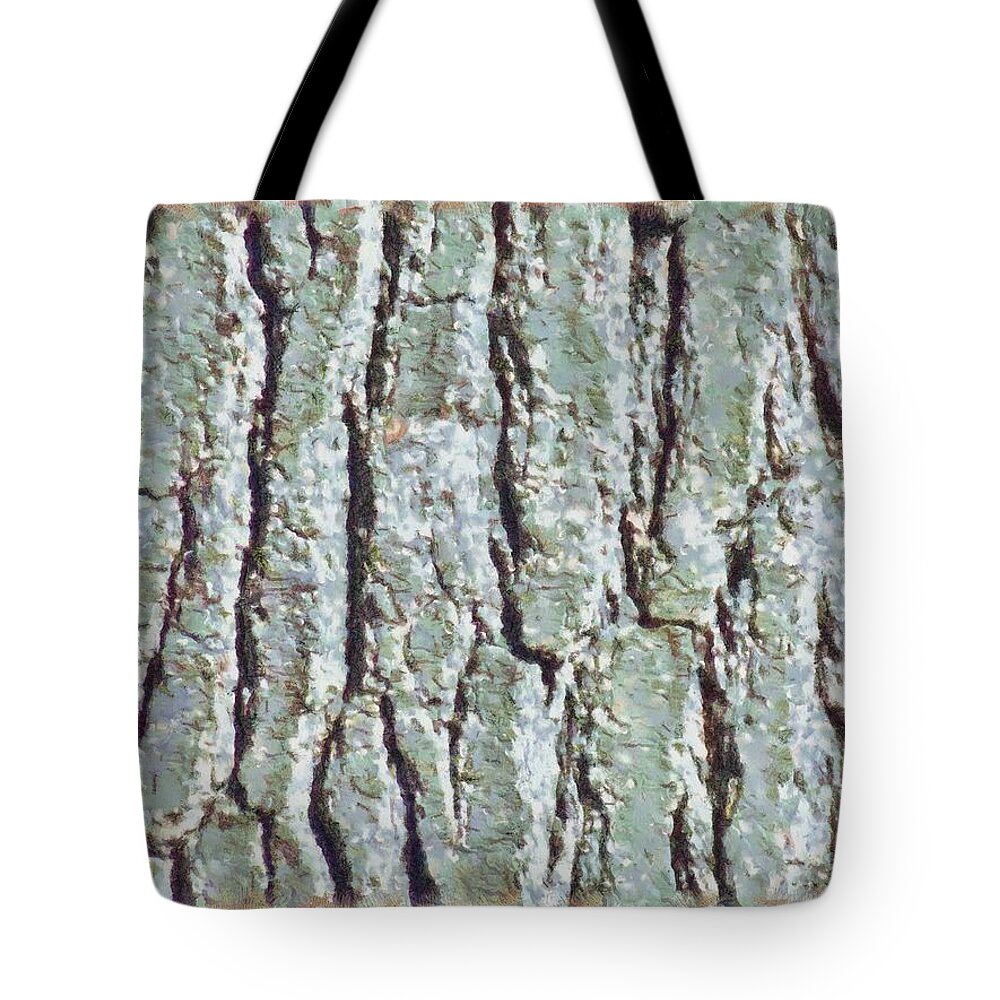 Bark Tote Bag featuring the mixed media Bark Texture #1 by Christopher Reed