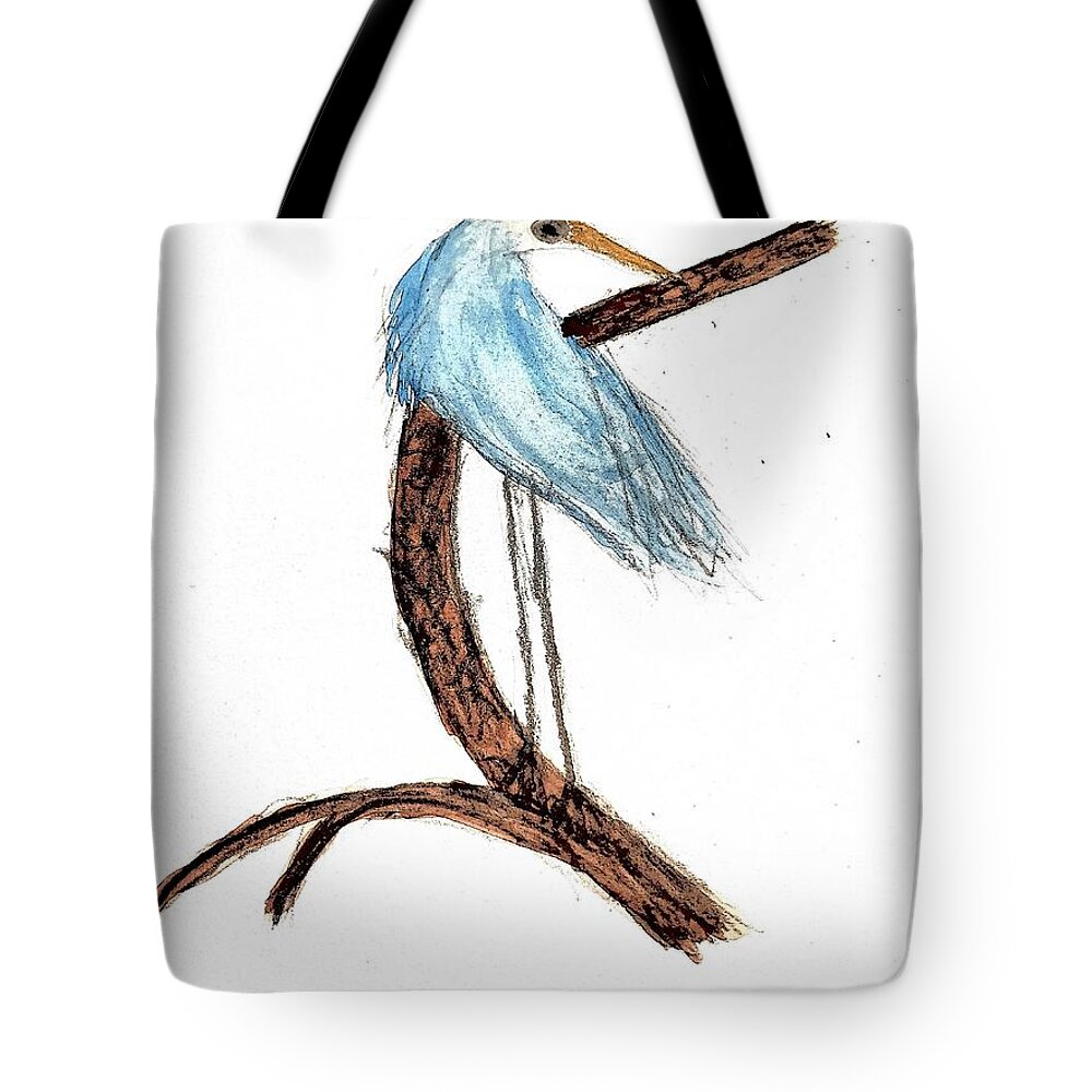 Self Determination And Self Reliance And Standing On Our Own Room Feet. Follow Our Unique Wisdom And Path Tote Bag featuring the painting Blue Heron #1 by Margaret Welsh Willowsilk