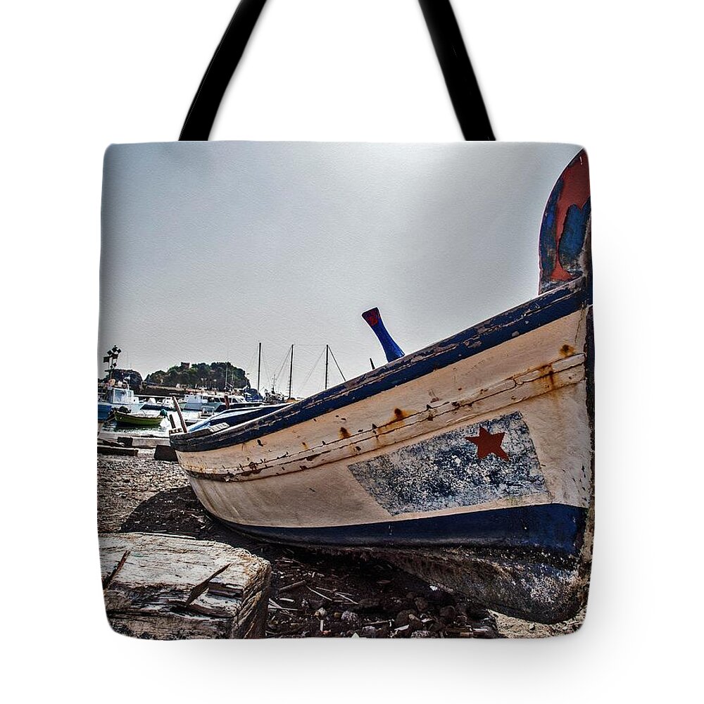 Rowboat Tote Bag featuring the photograph Boats in the sun #2 #2 by Al Fio Bonina