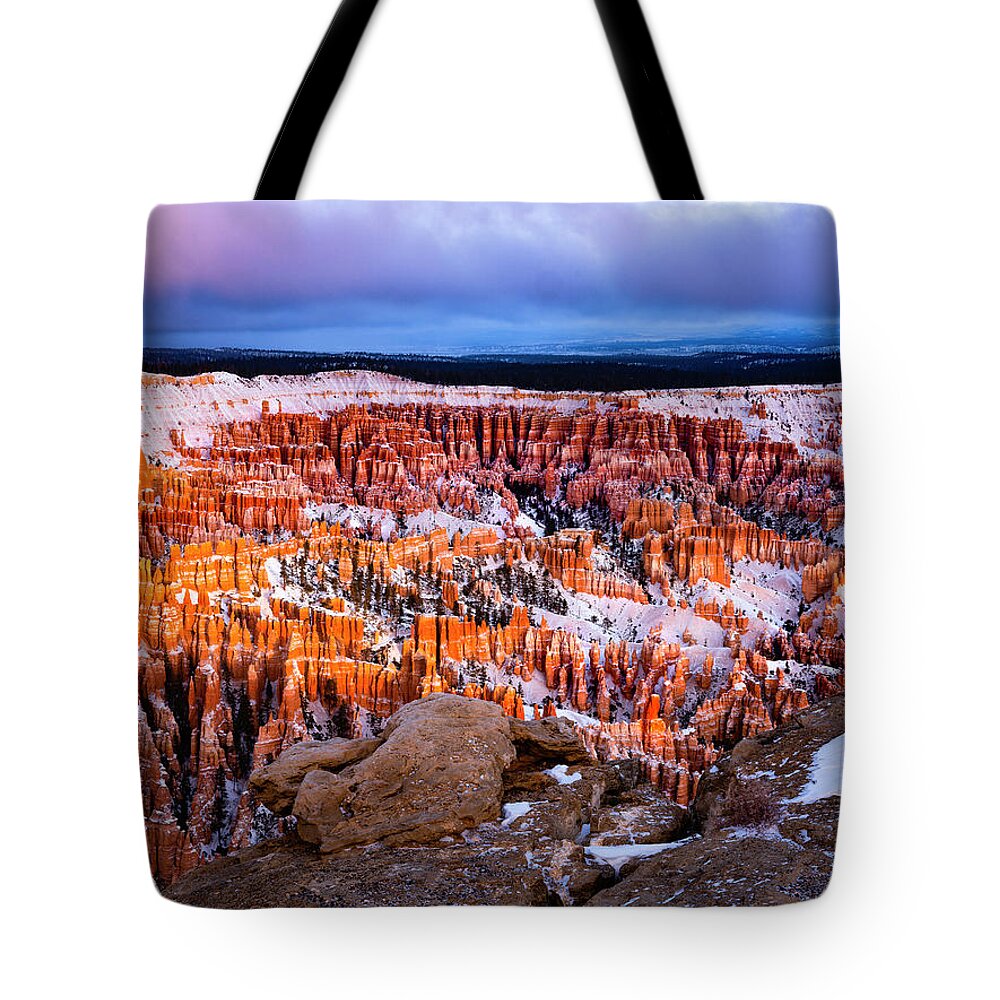 Arches Tote Bag featuring the photograph Bryce Point #1 by Edgars Erglis