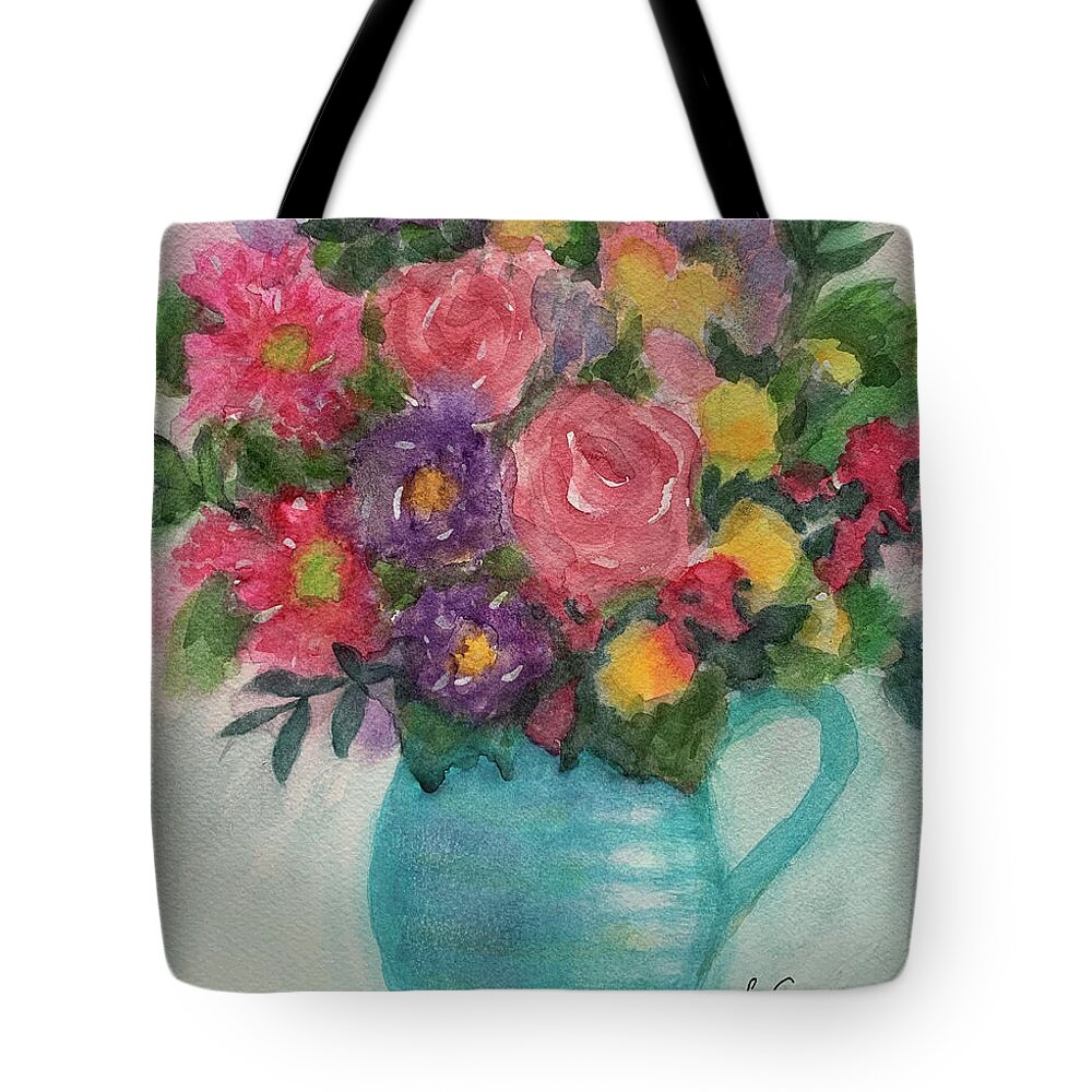 Flowers Tote Bag featuring the painting Bundle of Joy for You by Sue Carmony