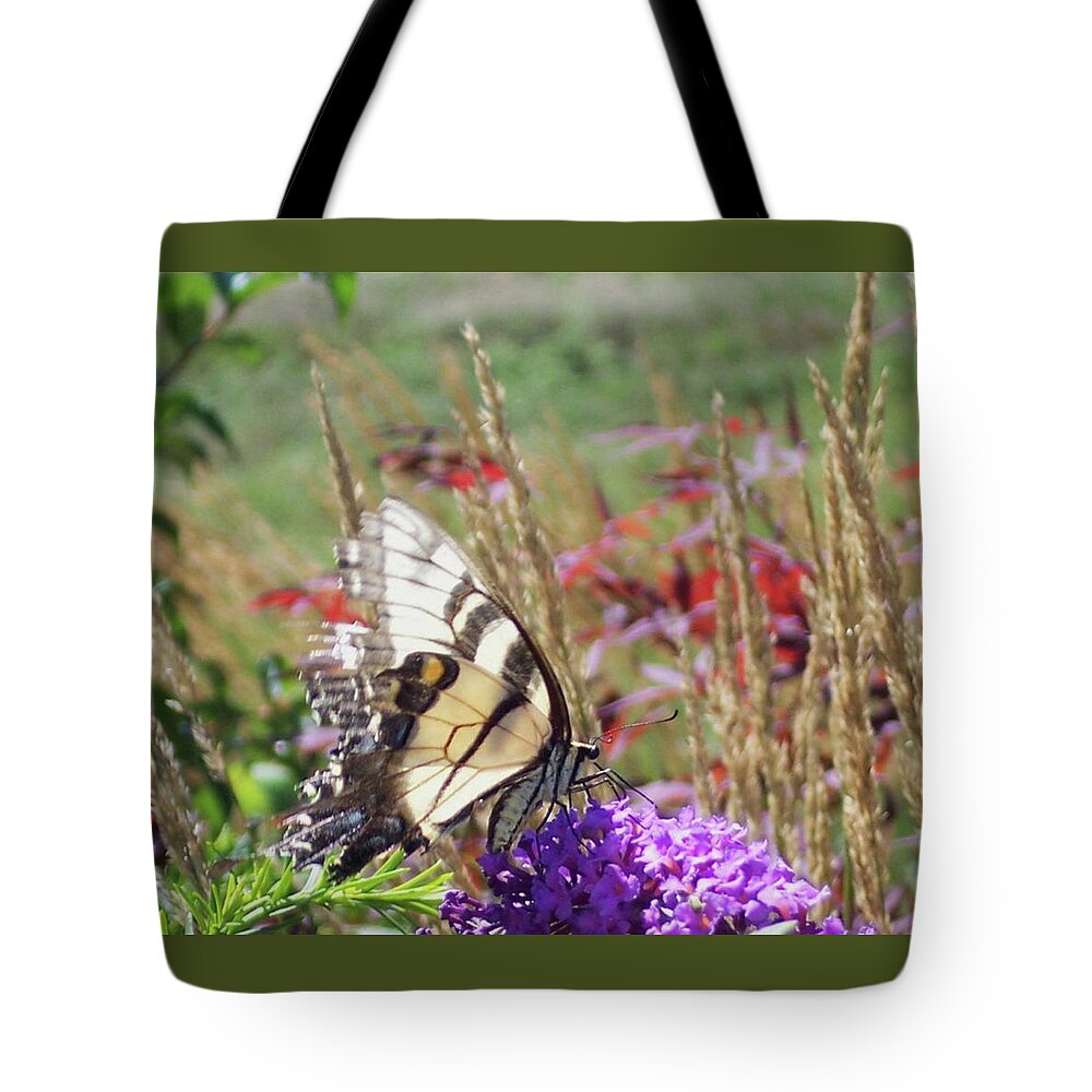 Butterfly Tote Bag featuring the photograph Butterfly in the Garden #2 by Mary Wolf