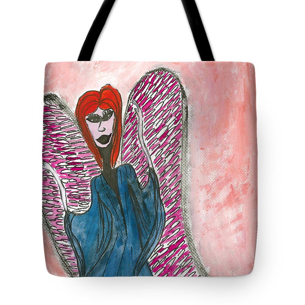 Angel Tote Bag featuring the painting Carratrea Angel #1 by Victoria Mary Clarke