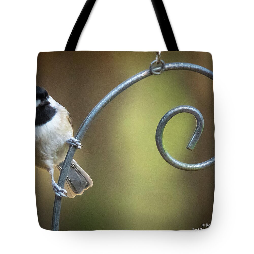 Chickadee Tote Bag featuring the photograph Chickadee #1 by Robert L Jackson