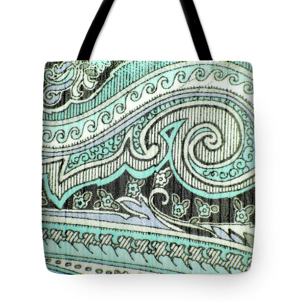 Abstract Tote Bag featuring the photograph Closeup Of The Fabric Color Ornamental Texture #2 by Severija Kirilovaite