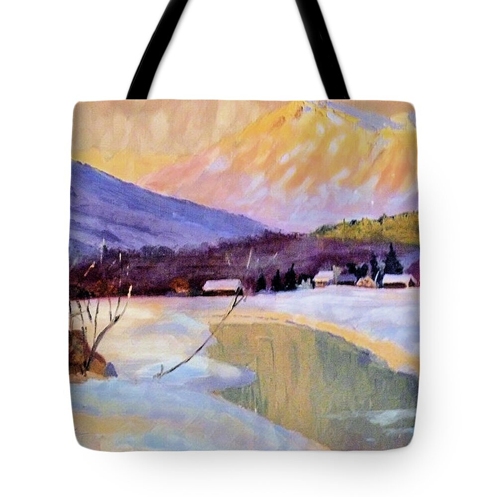 Cold Tote Bag featuring the painting Cold Valley  by Joel Smith