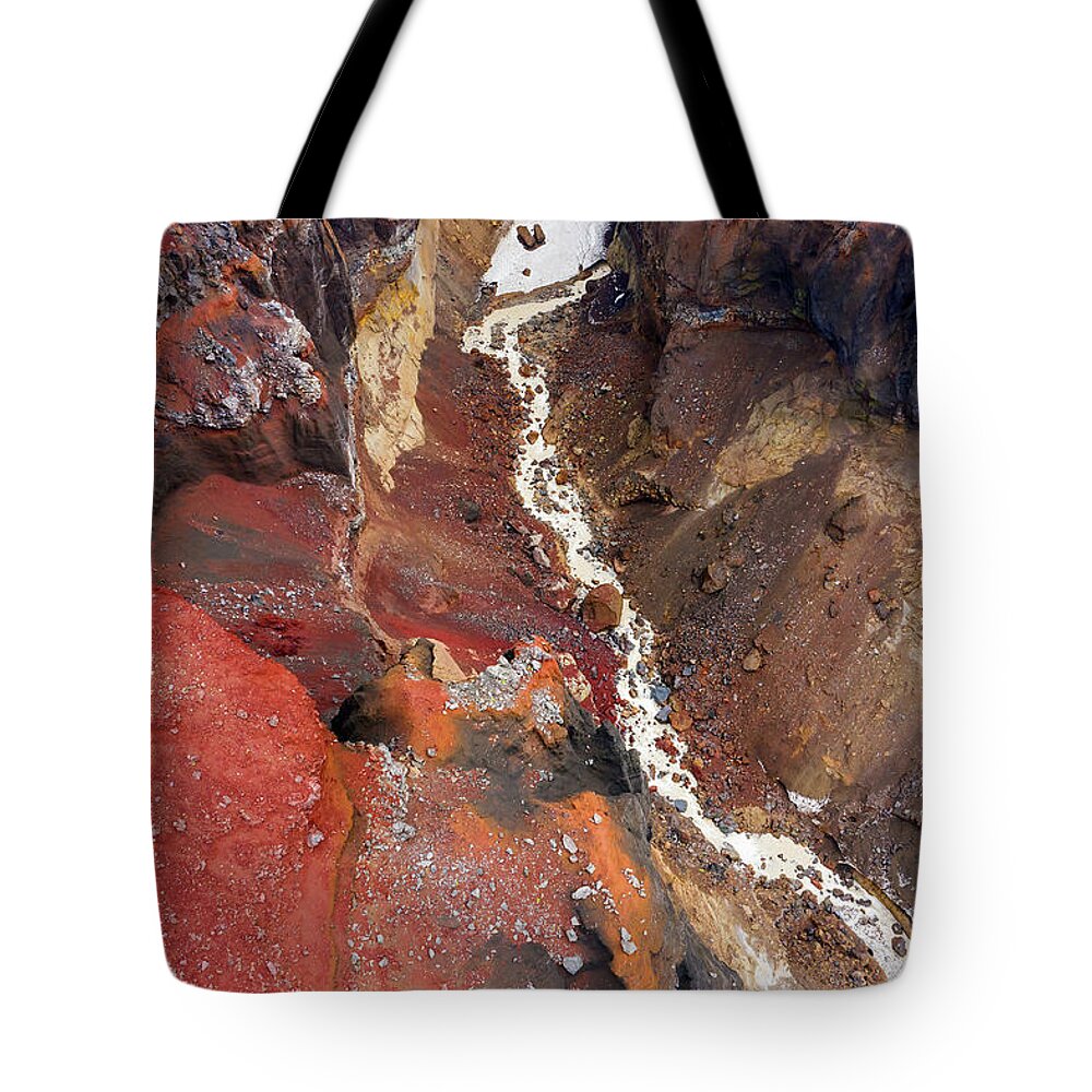 Canyon Tote Bag featuring the photograph Colorful Dangerous Canyon on Kamchatka by Mikhail Kokhanchikov