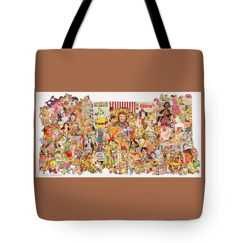 Women Tote Bag featuring the mixed media Constant Cravings #1 by Sally Edelstein
