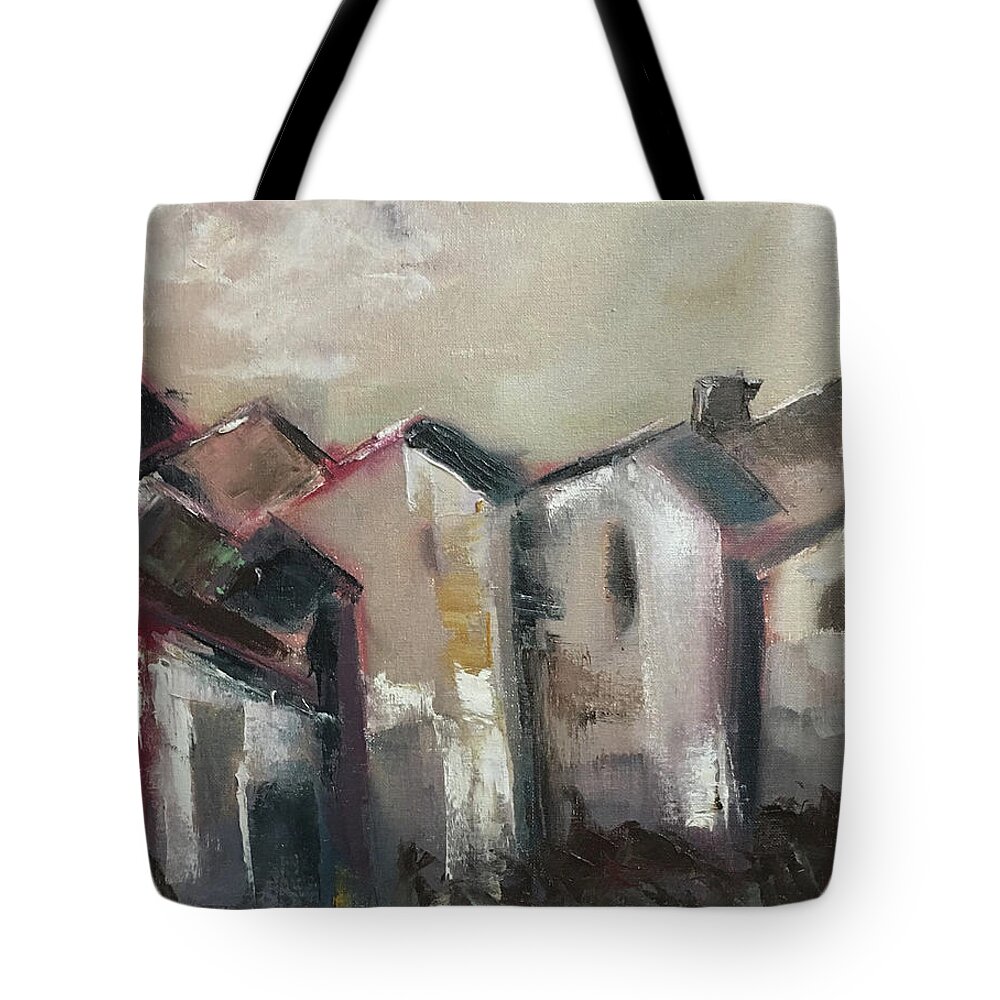 Loose Brush Tote Bag featuring the painting Corsica by Roxy Rich