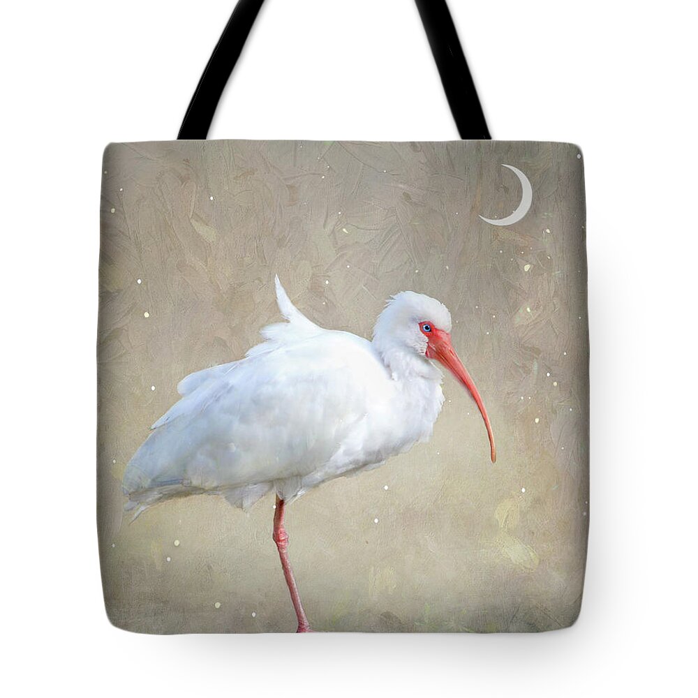 Ibis Tote Bag featuring the photograph Crescent Moon by Karen Lynch