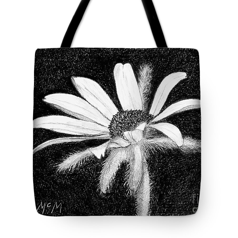 Daisy Tote Bag featuring the drawing Daisy #1 by Garry McMichael