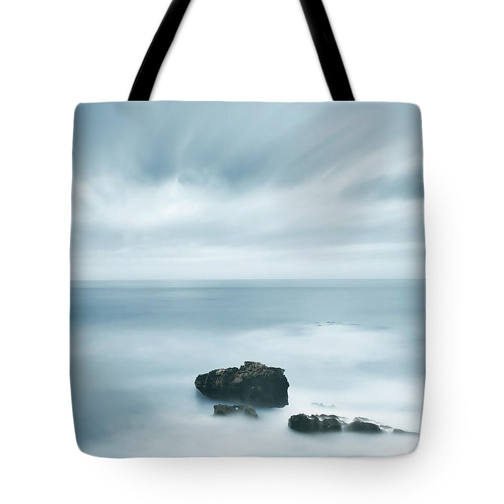 Background Tote Bag featuring the photograph Dark Rocks and Bad Weather II by Stefano Orazzini