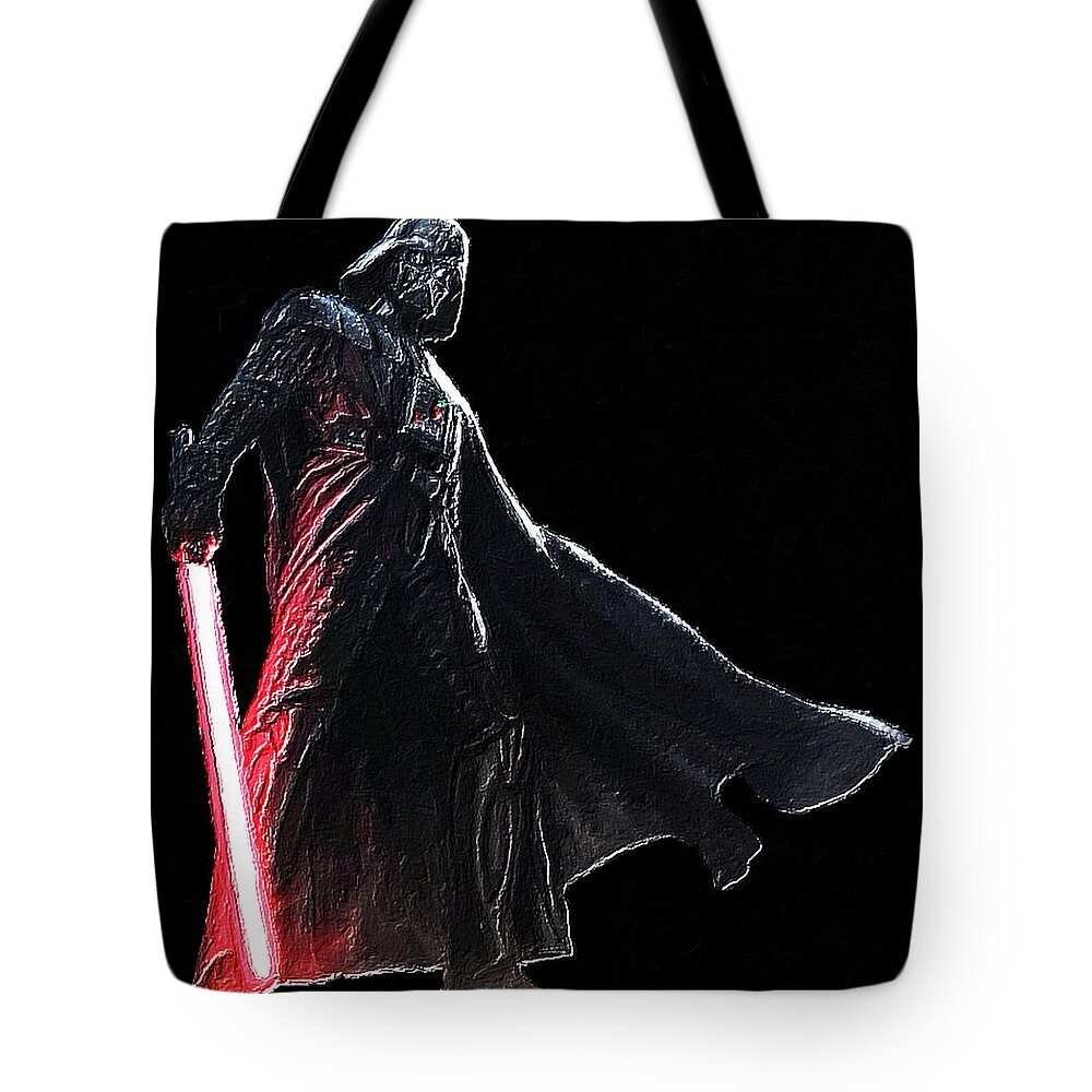 Darth Vader Tote Bag featuring the painting Darth Vader Star Wars by Tony Rubino
