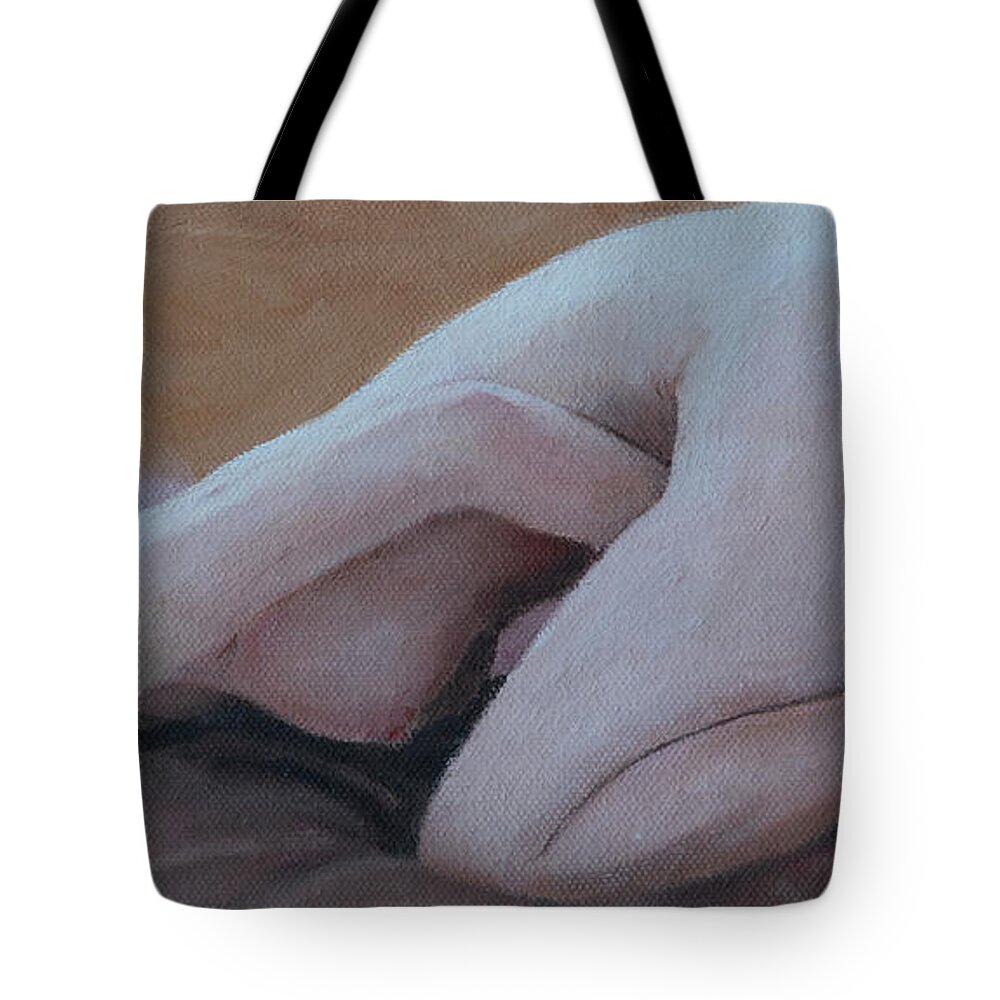 Nude Tote Bag featuring the painting Day Dream #1 by Masami IIDA