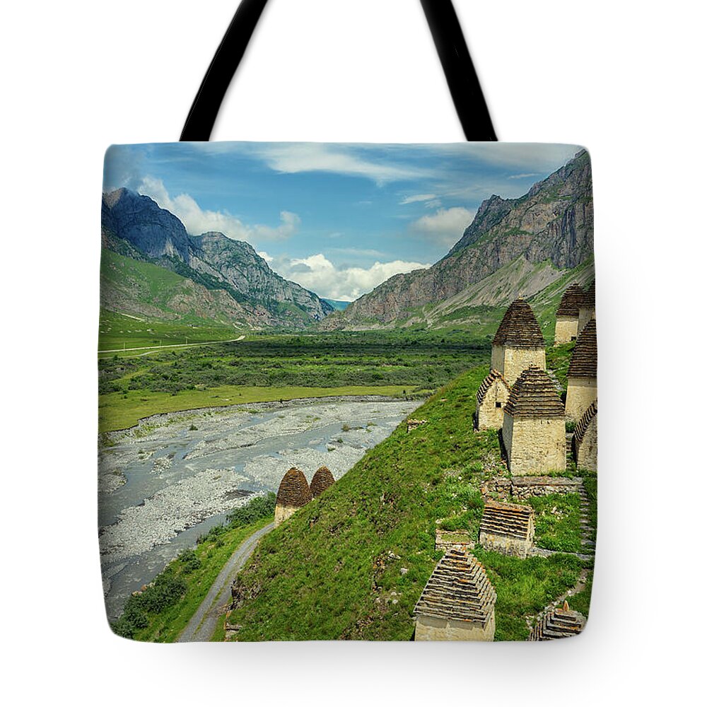 Cemetery Tote Bag featuring the photograph Dead Town Dargavs In North Ossetia #1 by Mikhail Kokhanchikov