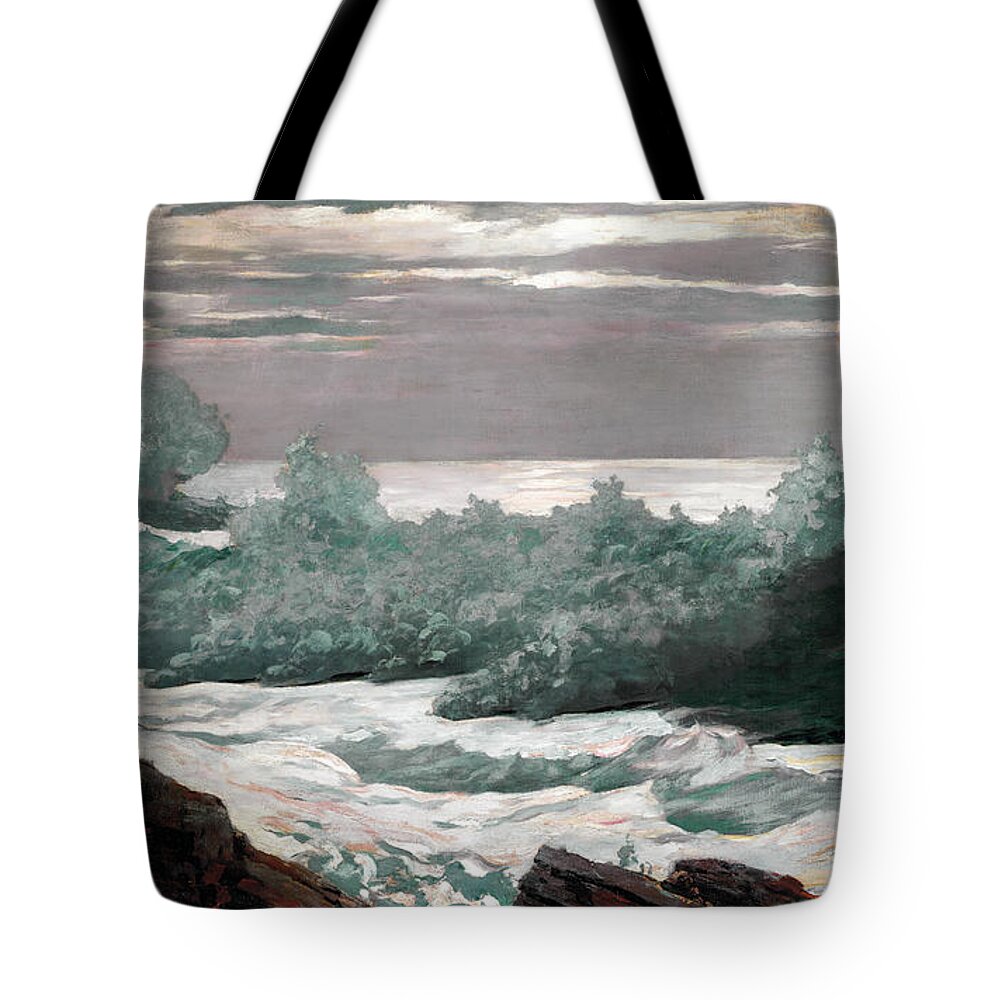 Winslow Homer Tote Bag featuring the painting Early Morning After a Storm at Sea by Winslow Homer
