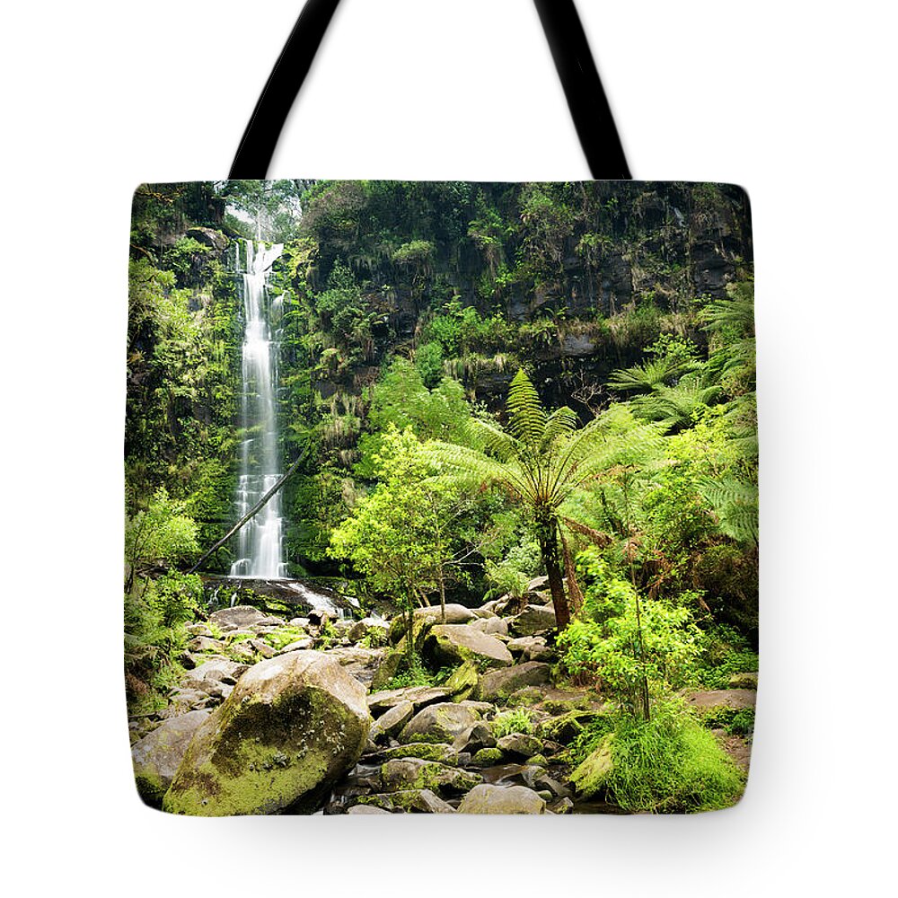 Erskine Falls Tote Bag featuring the photograph Erskine Falls Waterfall #1 by THP Creative