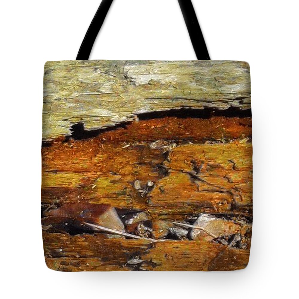 Tree Tote Bag featuring the mixed media Fallen Tree by Christopher Reed