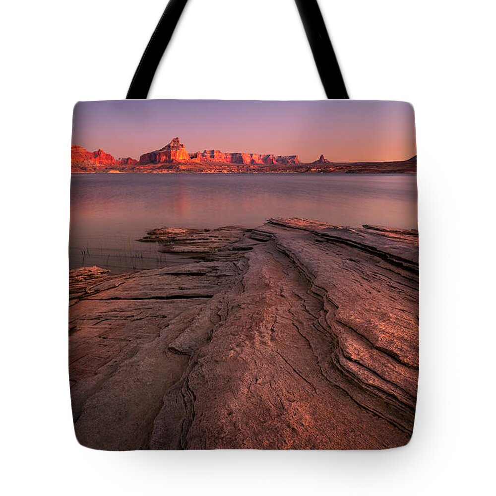 Padre Bay Tote Bag featuring the photograph Father's Crossing by Peter Boehringer