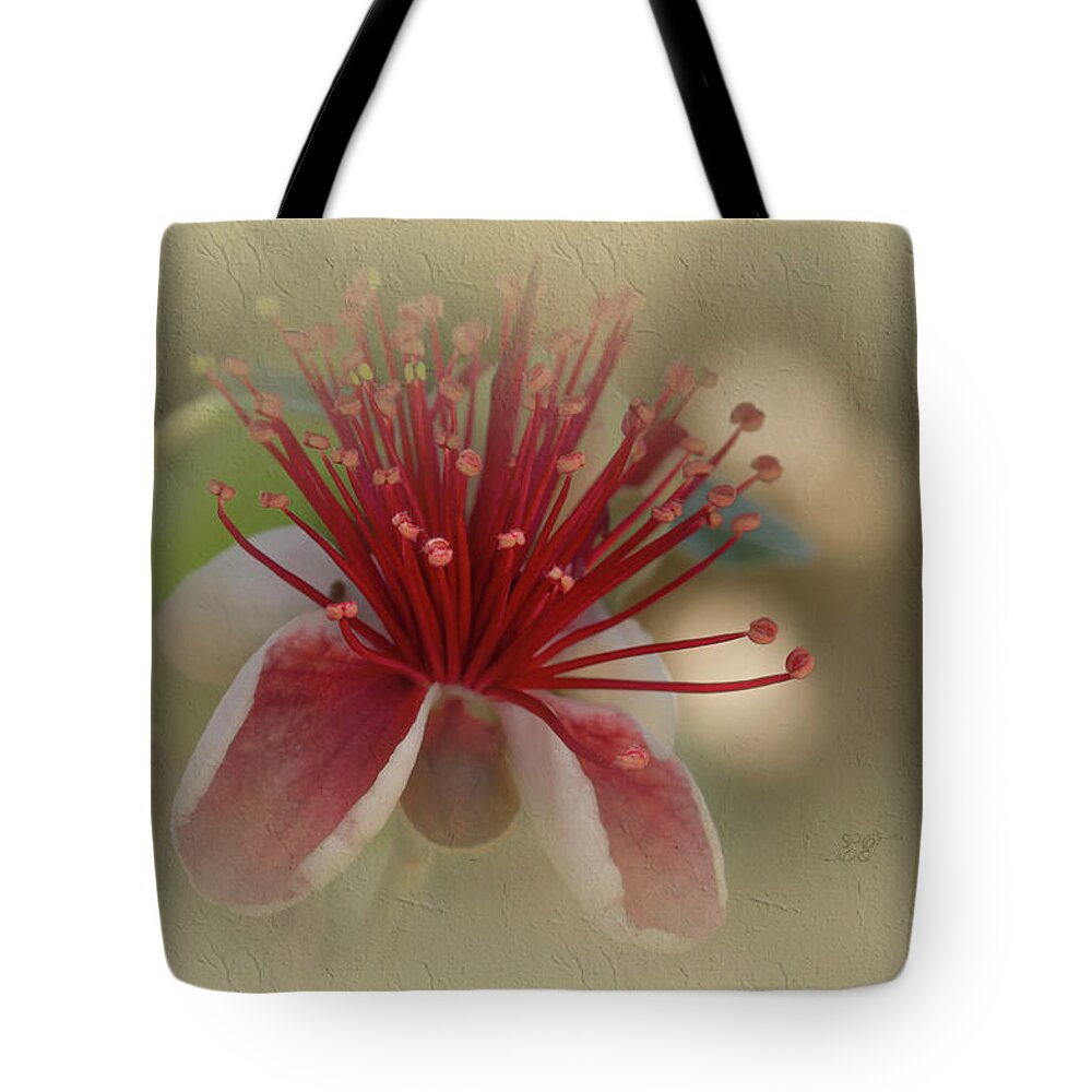 Flowers Tote Bag featuring the photograph Feijoa by Elaine Teague