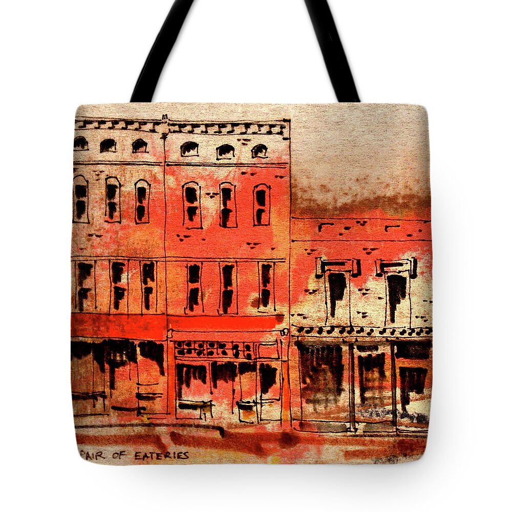 Architecture Tote Bag featuring the drawing Fine Dining by William Renzulli