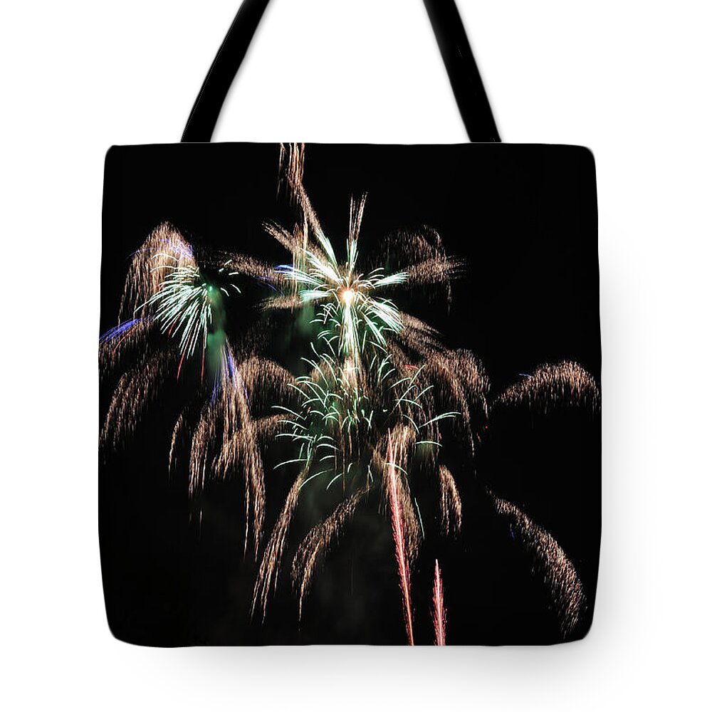 Firework Tote Bag featuring the photograph Fireworks Celebration #1 by Amazing Action Photo Video