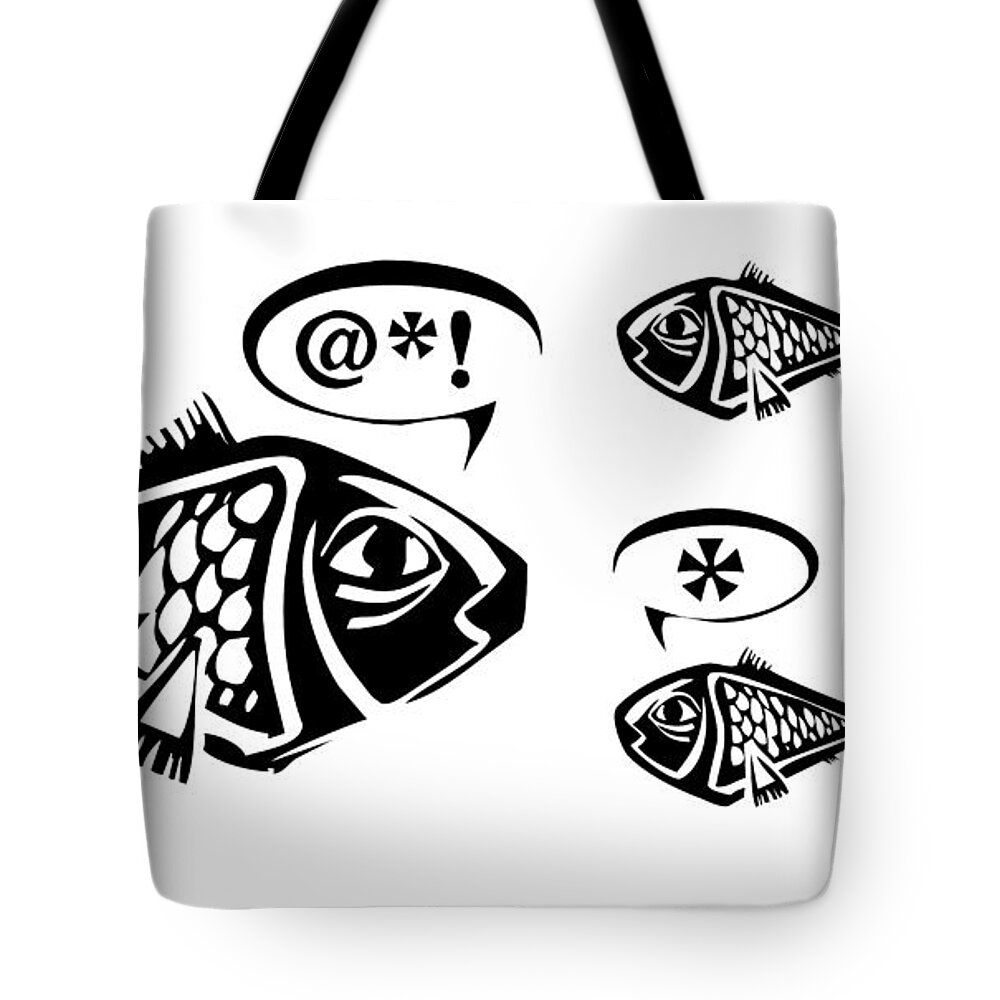 Fish school discussion #1 Tote Bag by Jeffrey Thompson - Pixels Merch