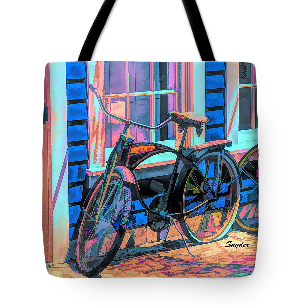 Lead Sled Tote Bag featuring the photograph Flat Tire on a Lead Sled #1 by Floyd Snyder