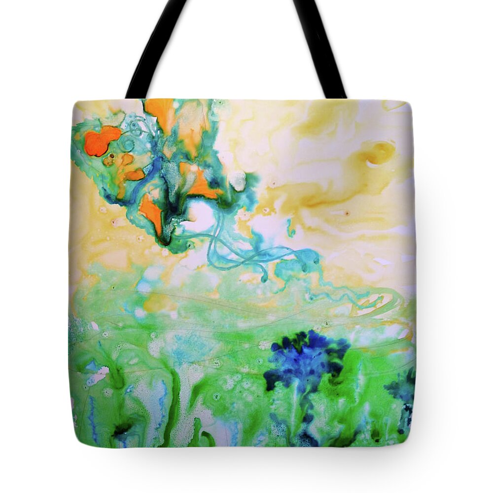 Fly Tote Bag featuring the painting Fly with Me by Jeanette Rodriguez
