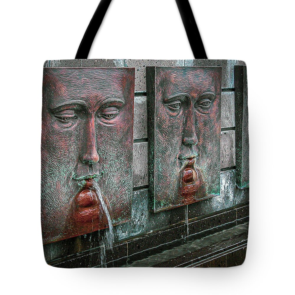 Fountains Tote Bag featuring the photograph Fountains - Mexico by Frank Mari