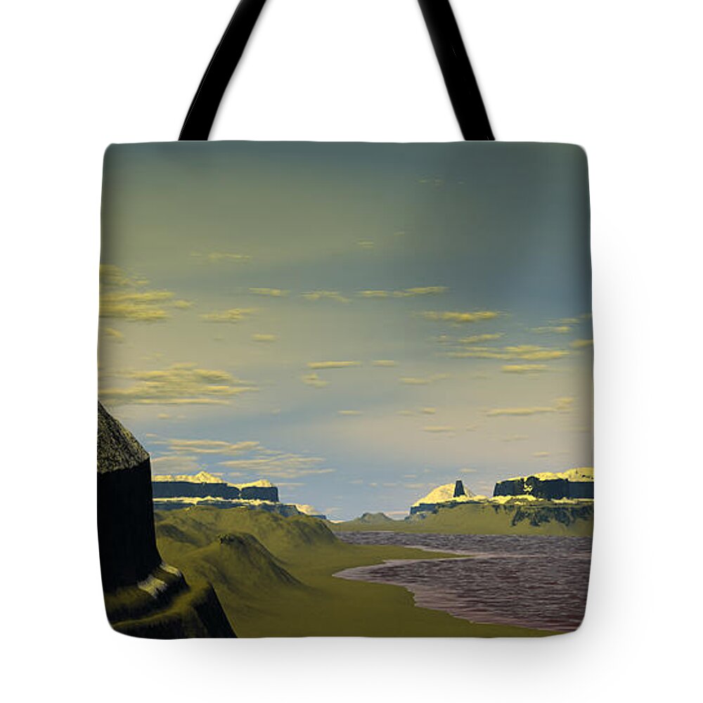Exoplanet Tote Bag featuring the digital art Garden Planet 4 #1 by Bernie Sirelson
