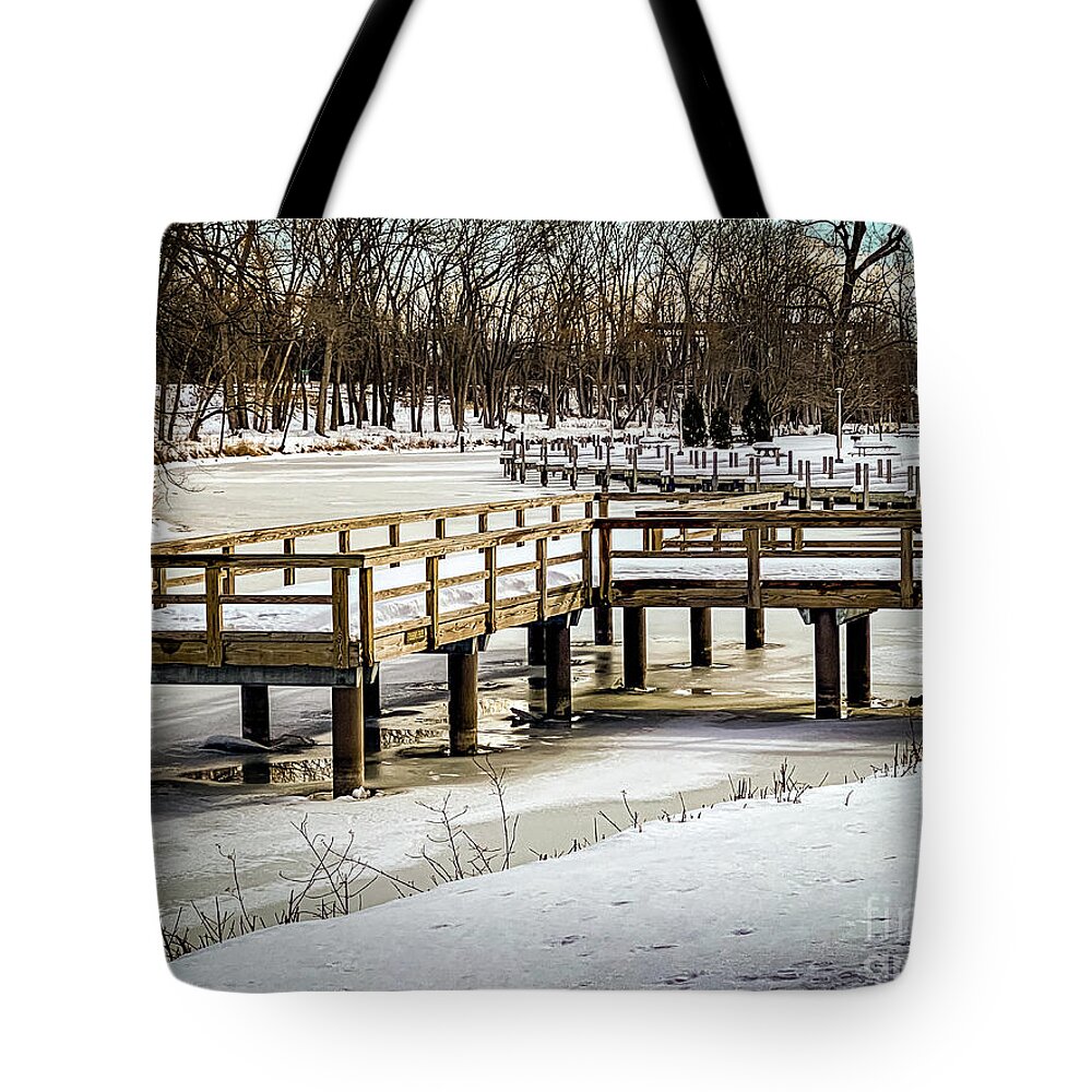 Sun Tote Bag featuring the photograph Geneva Winter Waterfront 13 #1 by William Norton