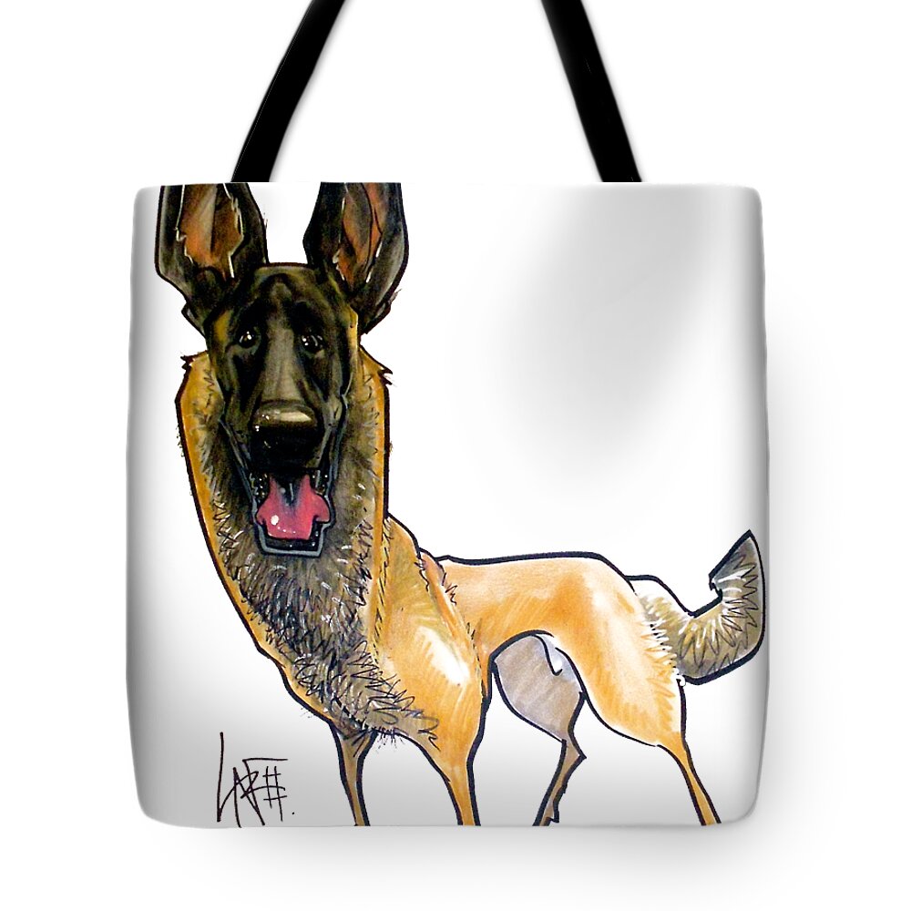 Dog Tote Bag featuring the drawing German Shepherd #1 by John LaFree