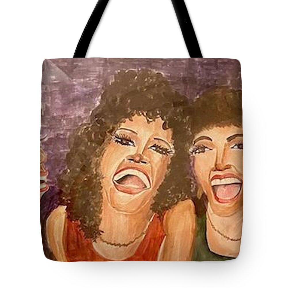  Tote Bag featuring the painting Girlfriends #2 by Angie ONeal