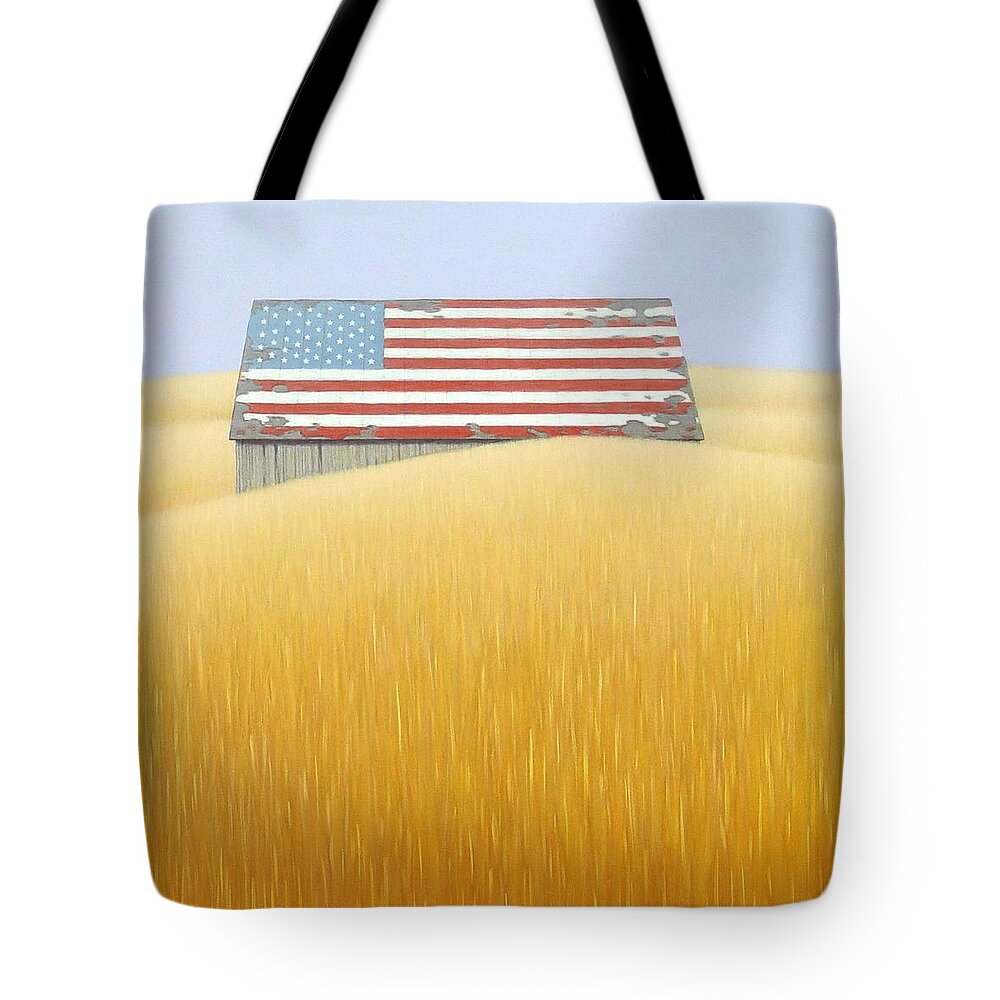 Realism Tote Bag featuring the painting Golden Autumn #1 by Zusheng Yu